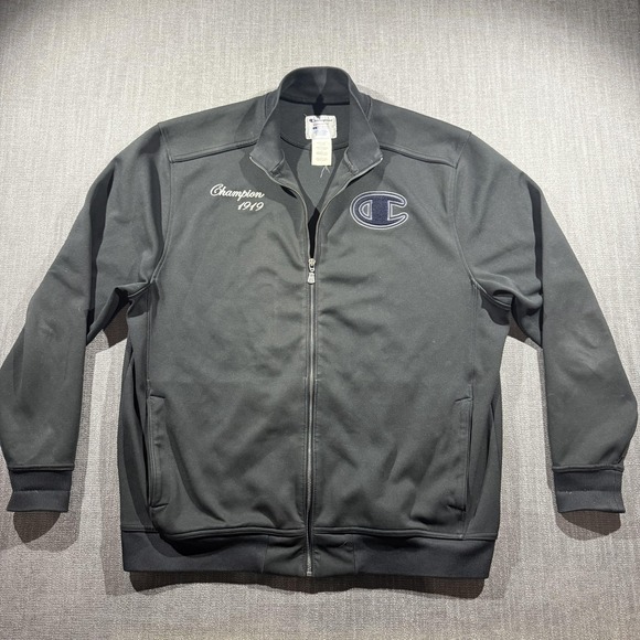Champion Other - Champion Jacket Mens Large Black Full Zip Track 1919 Big C Logo Athletic